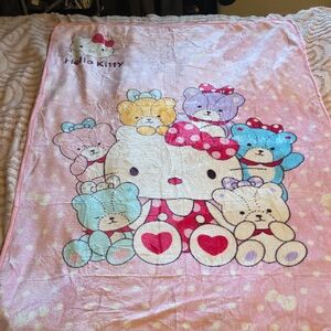 Supersoft Childrens Blanket Featuring Hello Kitty And Teddy Bears, New, 40×55"